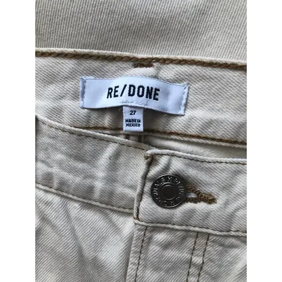 New Re/Done Women Cream Denim Jeans Size 27